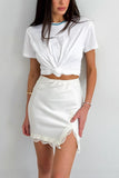 Lace Trim Mini Skirt