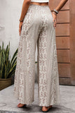 Wide-Leg Casual Pants with Tie Detail