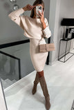 Ribbed Knit Casual Dress Set