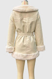 Fur-Trimmed Belted Jacket