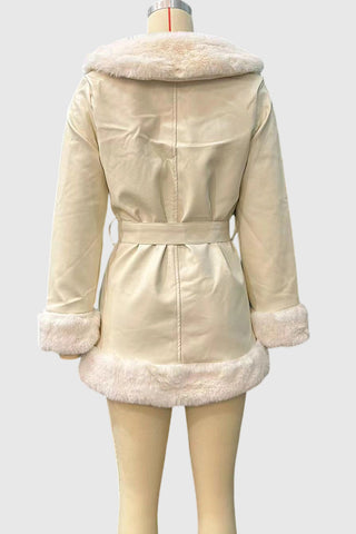 Fur-Trimmed Belted Jacket