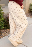 Bow Print Drawstring Elastic Waist Pants