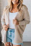 Hollowed Knit Open Front Cardigan