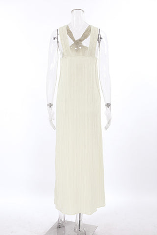 Sleeveless Twist-Neck Maxi Dress