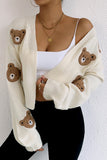 Playful Bear Applique Cardigan