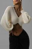 Cropped V-Neck Sweater