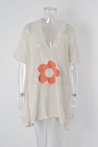 Floral Mesh Beach Cover-Up