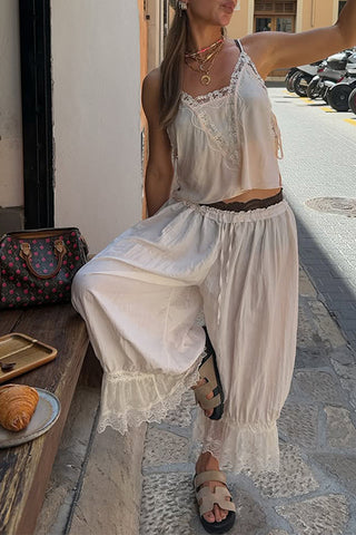 Lace-Trimmed V-Neck Camisole