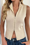 Zip-Front Sleeveless Vest