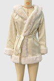 Fur-Trimmed Belted Jacket