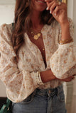 Floral Lace Button-Up Blouse