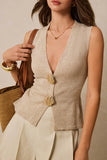 Shell-Button Accent Tank Top