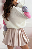Knit Sweater with Contrast Sleeves