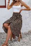 Wrap Skirt with Leaf Print