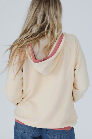 Lace-Detail Hooded Sweatshirt