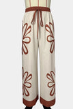 Wide-Leg Printed Casual Pants