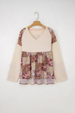 Paisley Patchwork Loose Long Sleeve Top