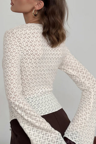 Button-Front Lace Blouse