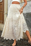 Lace Detail Maxi Skirt with Crochet Design