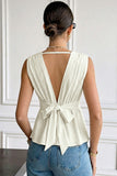 Sleeveless Wrap Peplum Top
