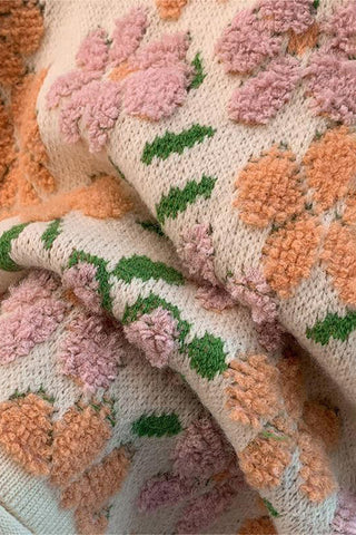 Floral Button-Front Knit Vest
