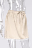 Lace-Trimmed Mini Skirt
