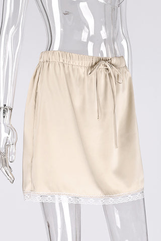 Lace-Trimmed Mini Skirt