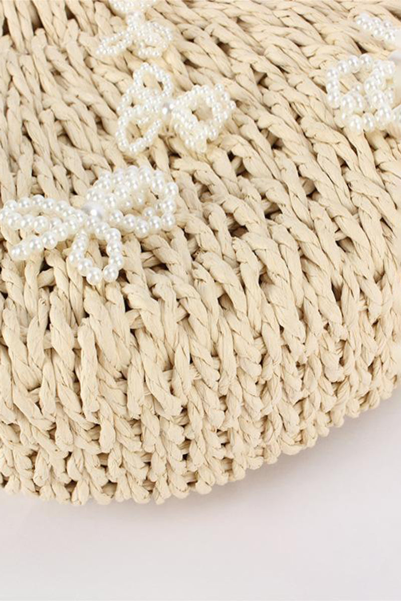 Elegant Woven Handbag with Bow Details