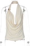 Draped Halter Tank Top