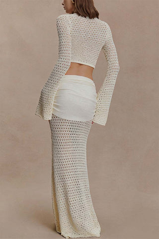 Elegant Crochet Skirt Set