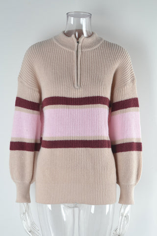 Striped Quarter-Zip Sweatshirt