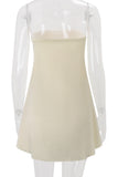Strapless Tie-Front Casual Dress