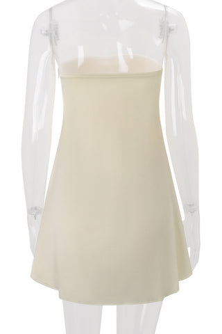 Strapless Tie-Front Casual Dress