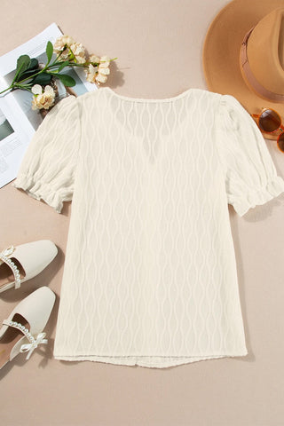Textured Puff Sleeve Blouse
