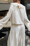 Ruffled Tie-Front Pants Set