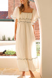 Ruffle Trim Maxi Dress