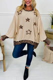 Leopard Star Patchwork Baggy Sweatshirt