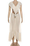 Ruffle-Trim Backless Skirt Set