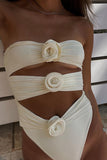 Floral Detail Cut-Out Swimsuit