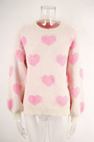 Heart Patterned Cozy Sweater