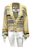 Striped Button-Front Cardigan