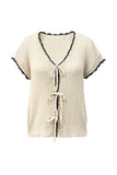Tie-Front Crochet Cardigan