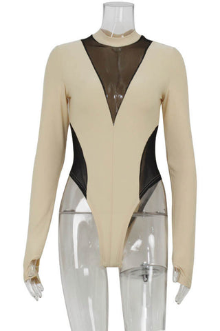 Mesh-V Plunge Bodysuit