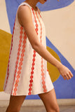 Embroidered Sleeveless Shift Dress