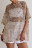 Sequined Mesh T-Shirt