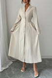 Button-Down Casual Midi Dress