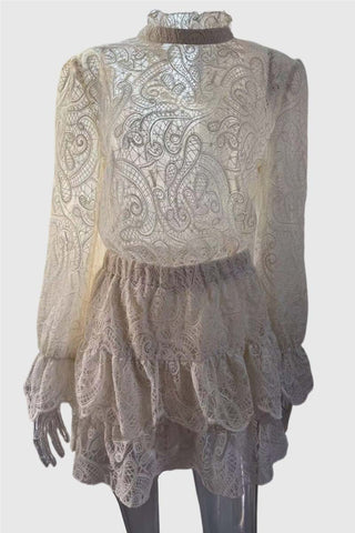 Elegant Lace Skirt Set