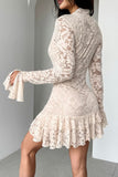 Lace Flounce Casual Dress