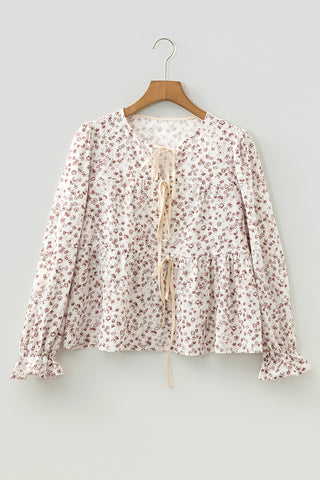Floral Tie-Front Blouse
