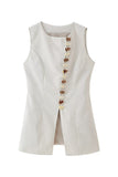Button-Front Tank Top